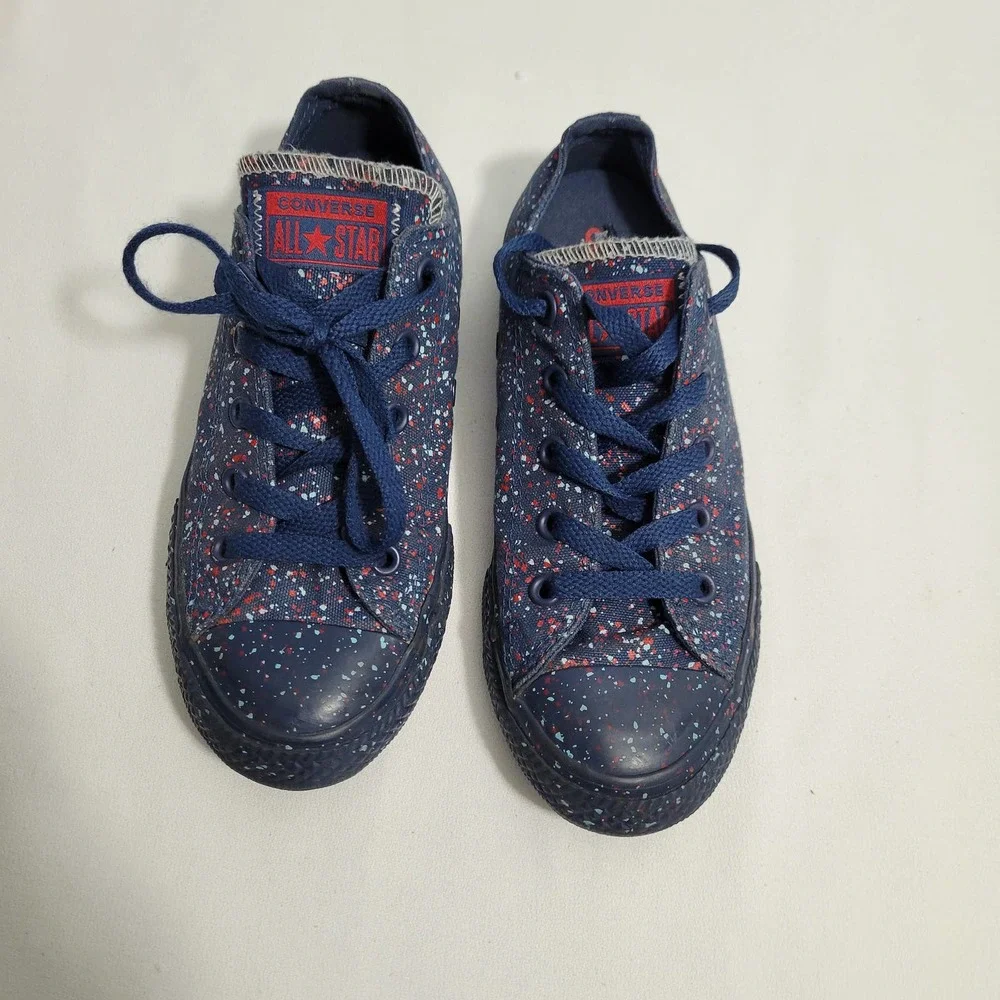Converse All Star Blue With Red/Blue Speckles Youth Size 1  110521-0457